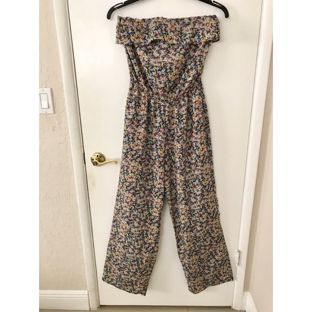 NWOT strapless floral jumpsuit
